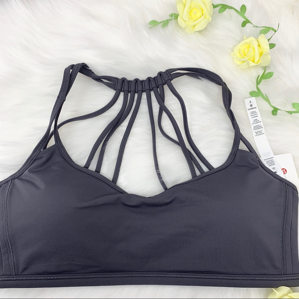 Lululemon Lighten Up Bra DKCA dark carbon 4 or 10 - Picture 2 of 5